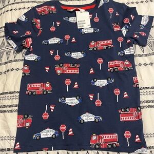 H&M Navy Blue Kids T-Shirt with Police Car Print